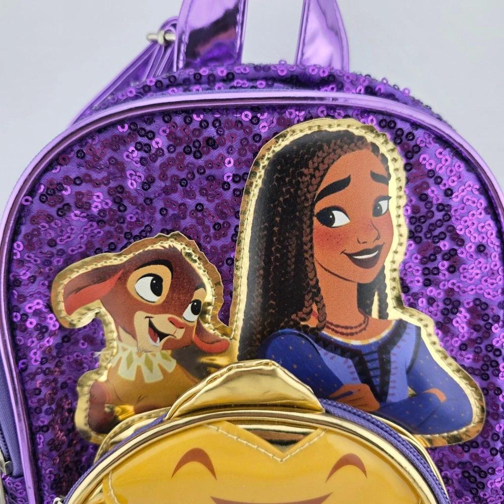 Disney Wish Sequin Mini Backpack Asha Star Valentino Purple‎